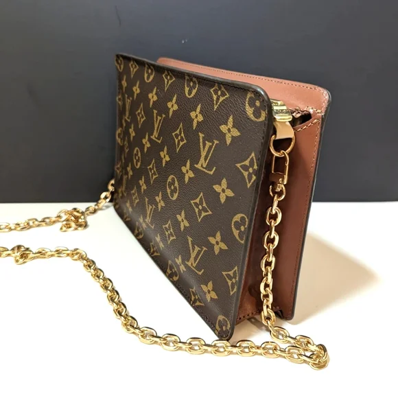 💎Authentic Louis Vuitton Homme Pochette Clutch monogram converted to crossbody - Picture 10 of 16